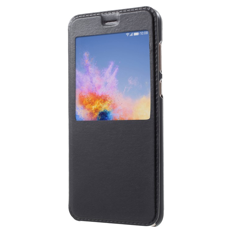 Window View Leather Phone Case for Huawei Honor 7X - Black-1