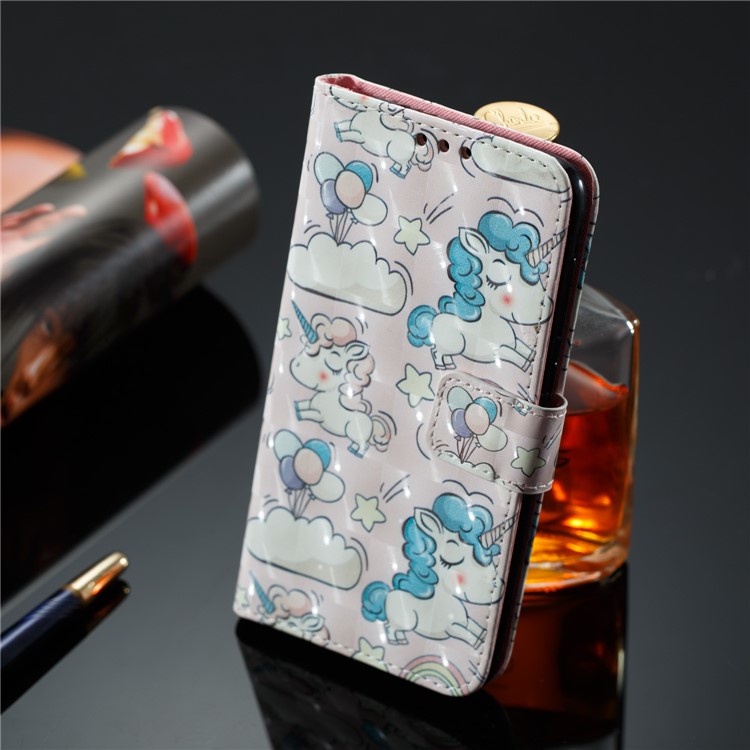 Vivid Pattern Stand Leather Wallet Cellphone Case for Huawei Mate 10 Lite / nova 2i / Maimang 6 / Honor 9i (India) - Unicorns-4