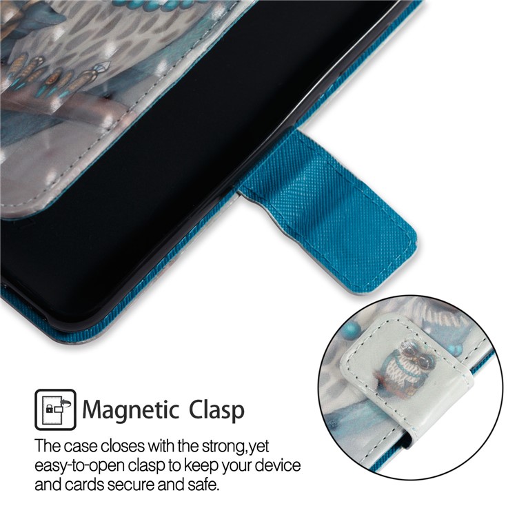 Vivid Pattern Stand Leather Wallet Cellphone Casing for Huawei Mate 10 Lite / nova 2i / Maimang 6 / Honor 9i (India) - Owl-3