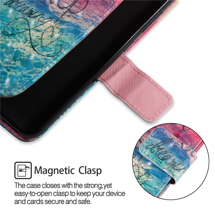 Vivid Pattern Stand Leather Wallet Cellphone Casing Cover for Huawei Mate 10 Lite / nova 2i / Maimang 6 / Honor 9i (India) - Blue Wave-3