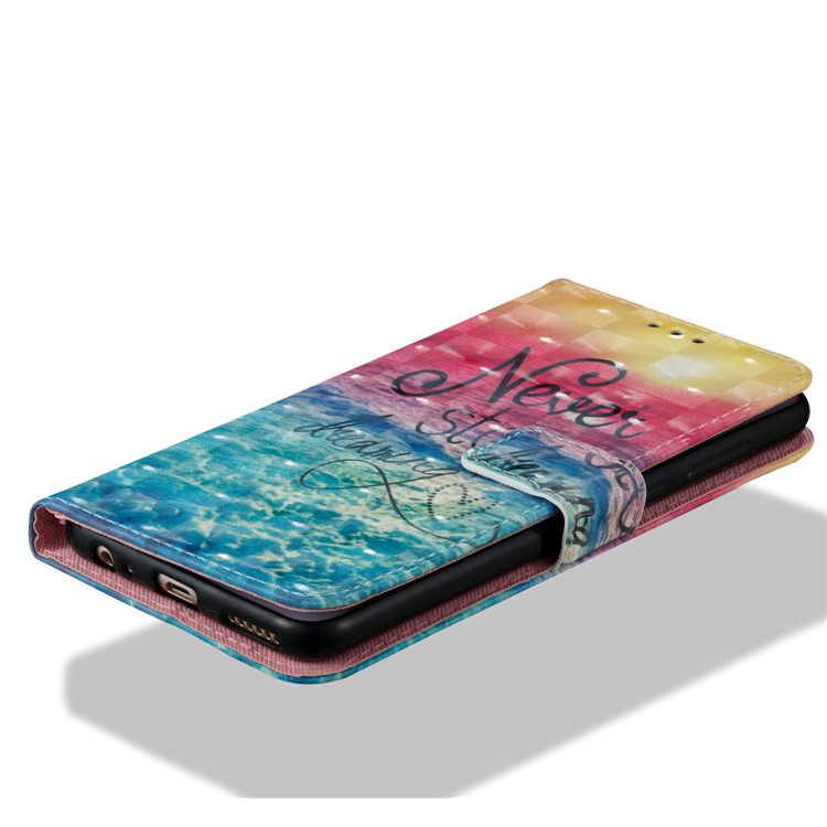 Vivid Pattern Stand Leather Wallet Cellphone Casing Cover for Huawei Mate 10 Lite / nova 2i / Maimang 6 / Honor 9i (India) - Blue Wave-5