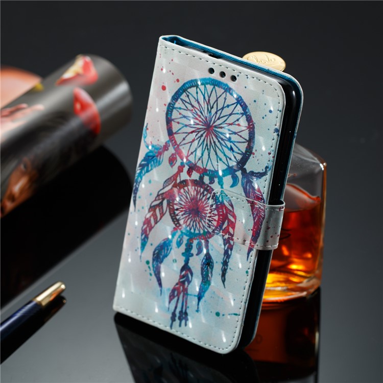 Vivid Pattern Stand Leather Wallet Phone Cover for Huawei Mate 10 Lite / nova 2i / Maimang 6 / Honor 9i (India) - Colorful Dream Catcher-4