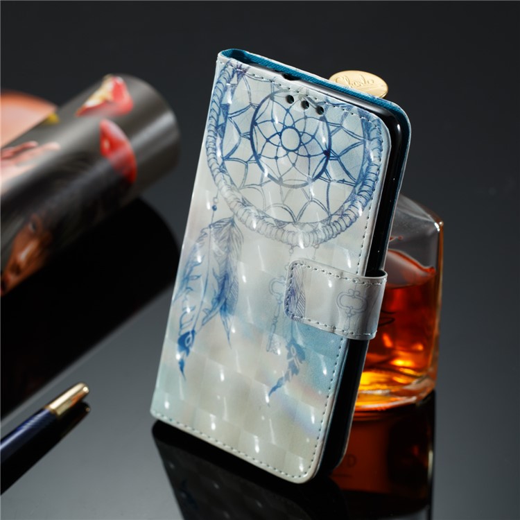 Vivid Pattern Stand Leather Wallet Phone Casing for Huawei Mate 10 Lite / nova 2i / Maimang 6 / Honor 9i (India) - Blue Dream Catcher-4