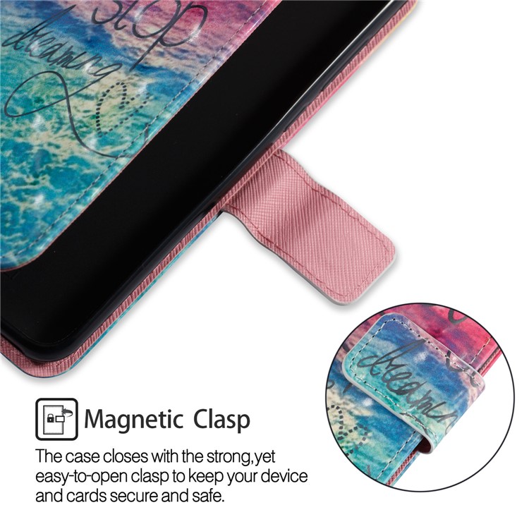 3D Vivid Pattern Stand Leather Wallet Cellphone Case for Huawei P9 Lite Mini / Enjoy 7 / Y6 Pro (2017) - Blue Wave-3