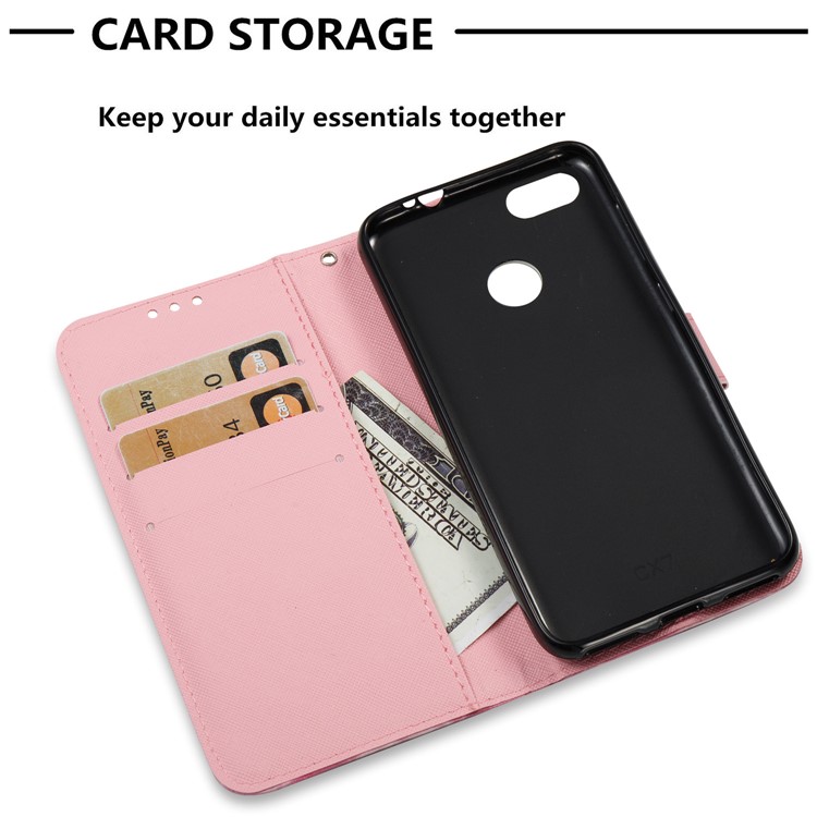 3D Vivid Pattern Stand Leather Wallet Cellphone Case for Huawei P9 Lite Mini / Enjoy 7 / Y6 Pro (2017) - Blue Wave-7