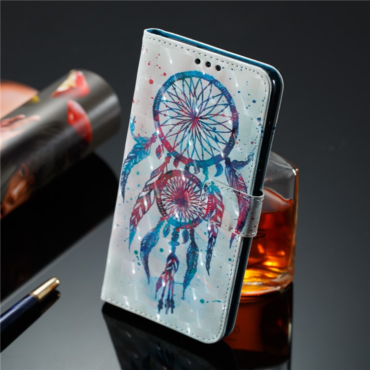 3D Vivid Pattern Stand Leather Wallet Phone Casing Cover for Huawei P9 Lite Mini / Enjoy 7 / Y6 Pro (2017) - Colorful Dream Catcher-4