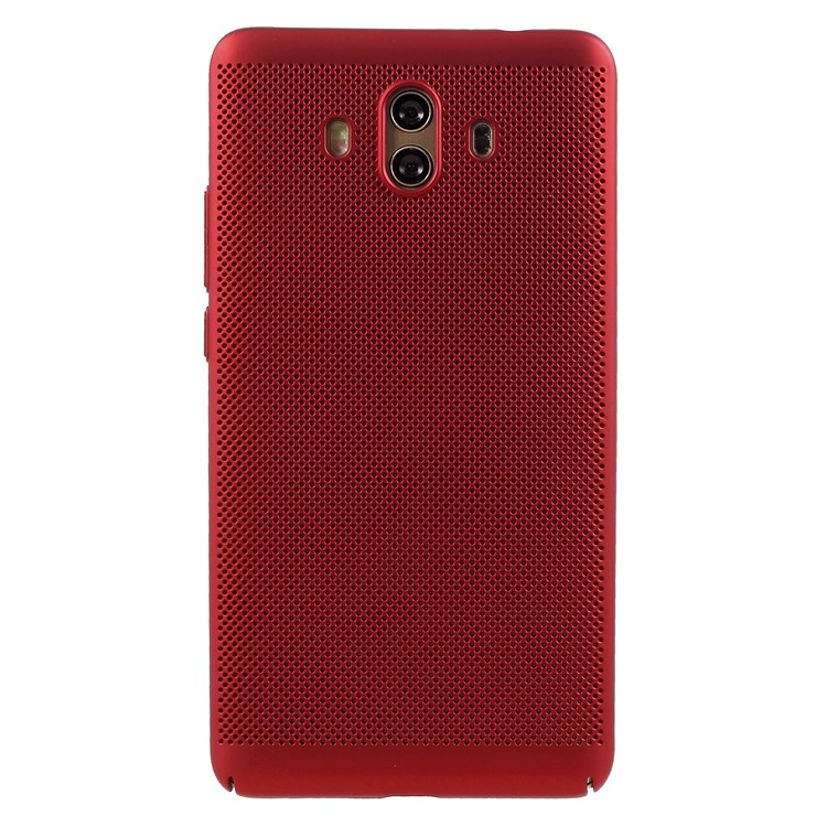 Hollow Mesh Heat Dissipation Hard PC Mobile Case for Huawei Mate 10 - Red-2