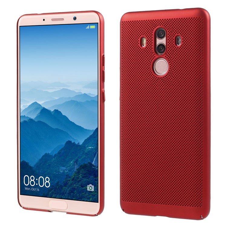 Hollow Mesh Heat Dissipating Hard PC Shell for Huawei Mate 10 Pro - Red-1