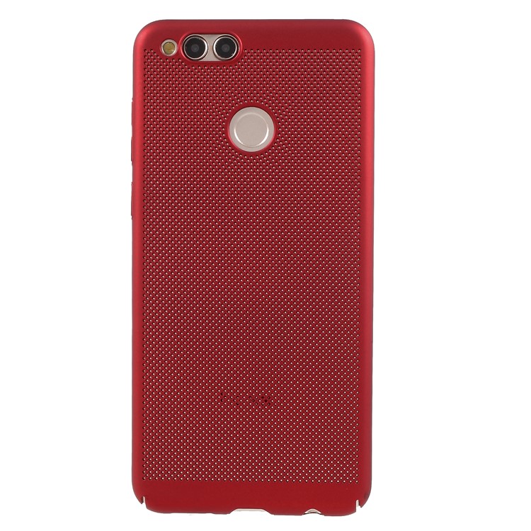 Hollow Mesh Heat Dissipation PC Shell for Huawei Honor 7X - Red-2