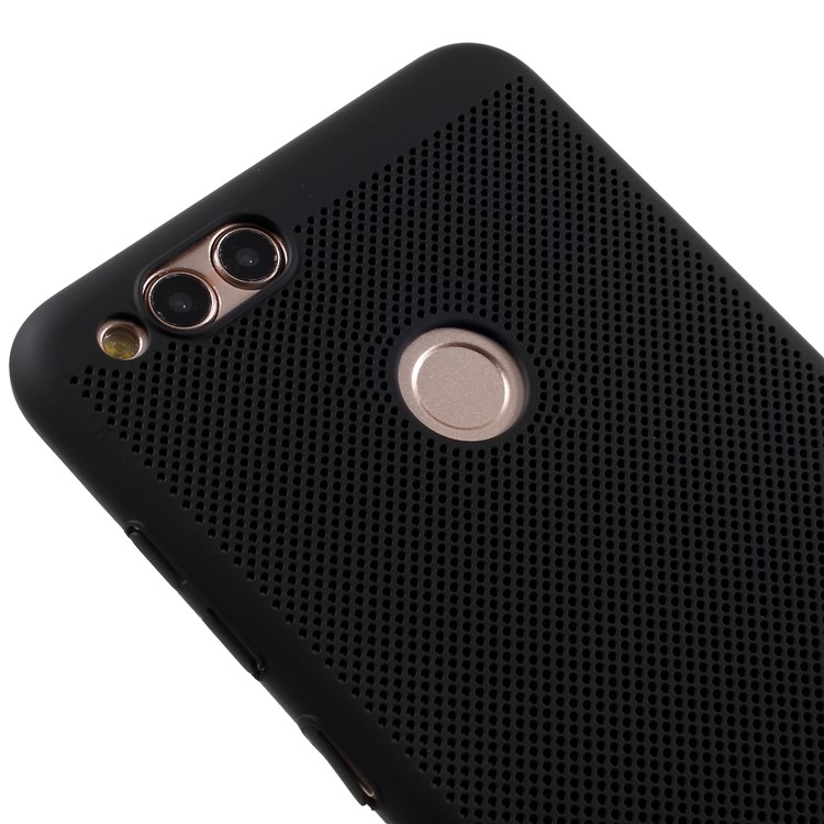 Hollow Mesh Heat Dissipation PC Cover Case for Huawei Honor 7X - Black-4
