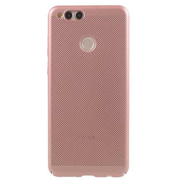 Hollow Mesh Heat Dissipation PC Protection Case Shell for Huawei Honor 7X - Rose Gold-1