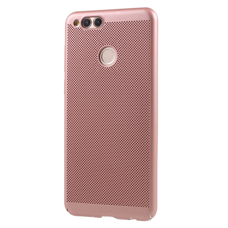 Hollow Mesh Heat Dissipation PC Protection Case Shell for Huawei Honor 7X - Rose Gold-3