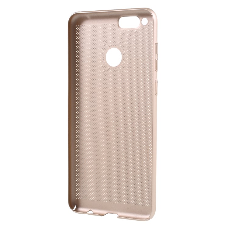 For Huawei Honor 7X Hollow Mesh Heat Dissipation PC Protection Back Casing - Gold-4
