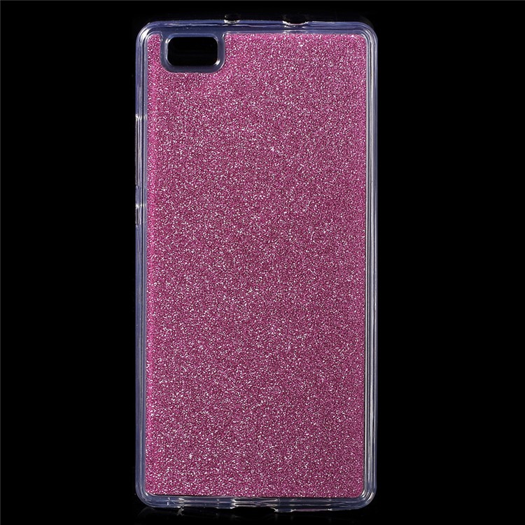 Glitter Powder TPU Phone Case for Huawei Ascend P8 Lite - Rose-1