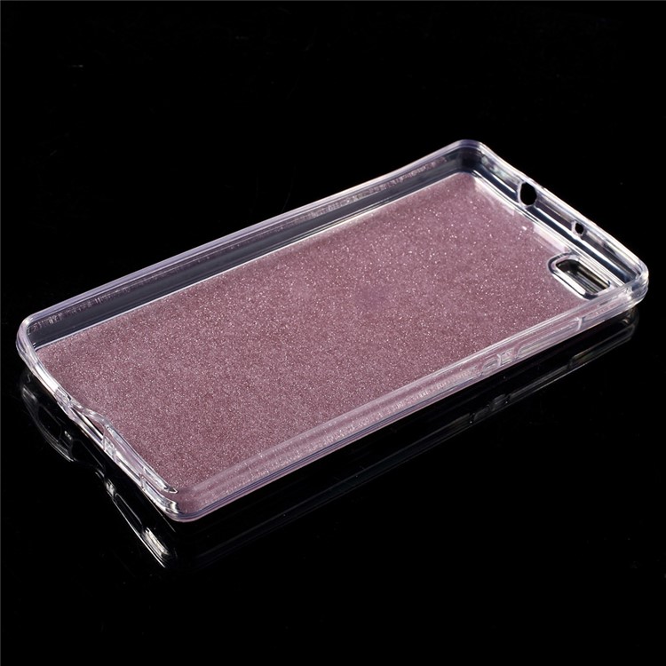 Glitter Powder TPU Phone Case for Huawei Ascend P8 Lite - Rose-3