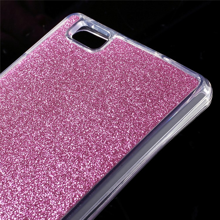 Glitter Powder TPU Phone Case for Huawei Ascend P8 Lite - Rose-4