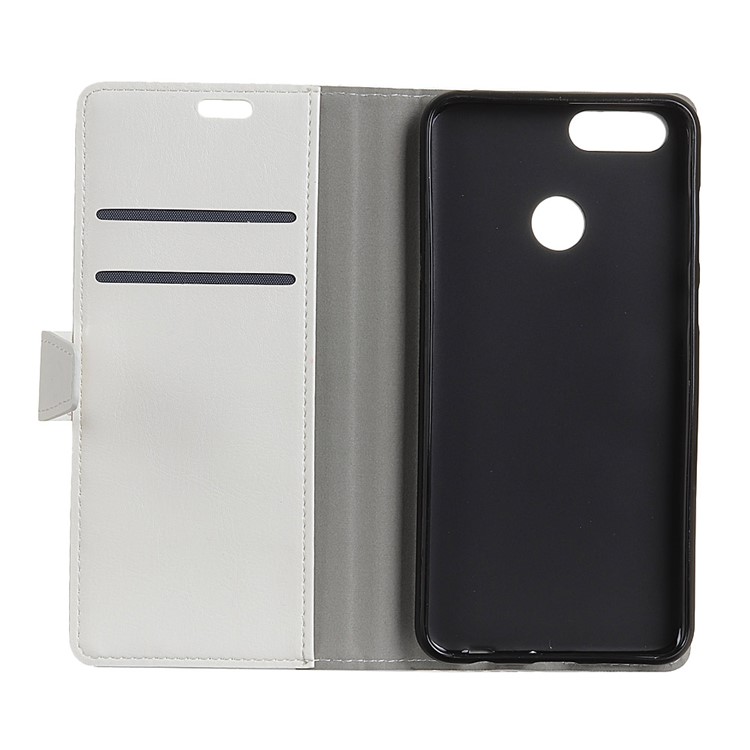 Crazy Horse Leather Wallet Cover for Huawei P Smart / Enjoy 7S - White-4