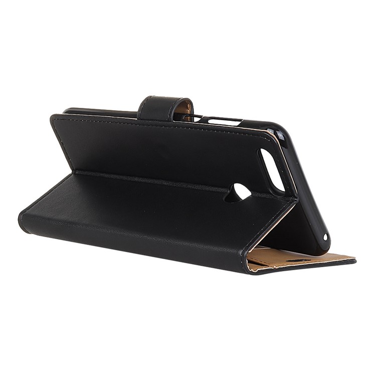 PU Leather Wallet Stand Cell Phone Case for Huawei P Smart / Enjoy 7S - Black-4