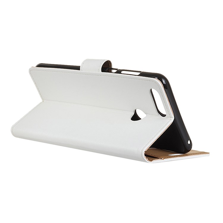 PU Leather Wallet Stand Cell Phone Cover Accessory for Huawei P Smart / Enjoy 7S - White-4