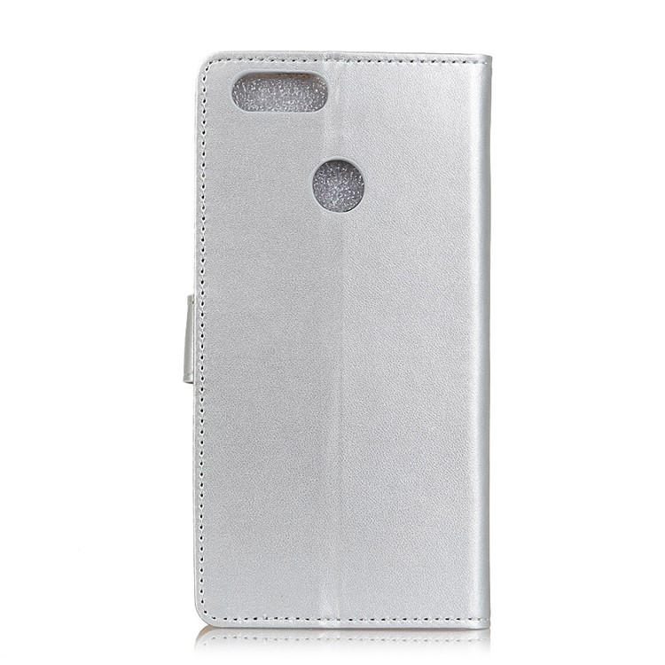 PU Leather Wallet Stand Phone Cover for Huawei P Smart / Enjoy 7S - Silver-3