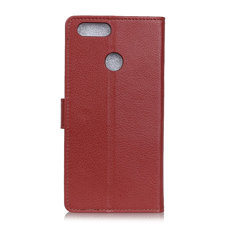 Litchi Texture Wallet Stand Leather Mobile Cover for Huawei Honor 9 Youth Edition/Honor 9 Lite - Brown-2
