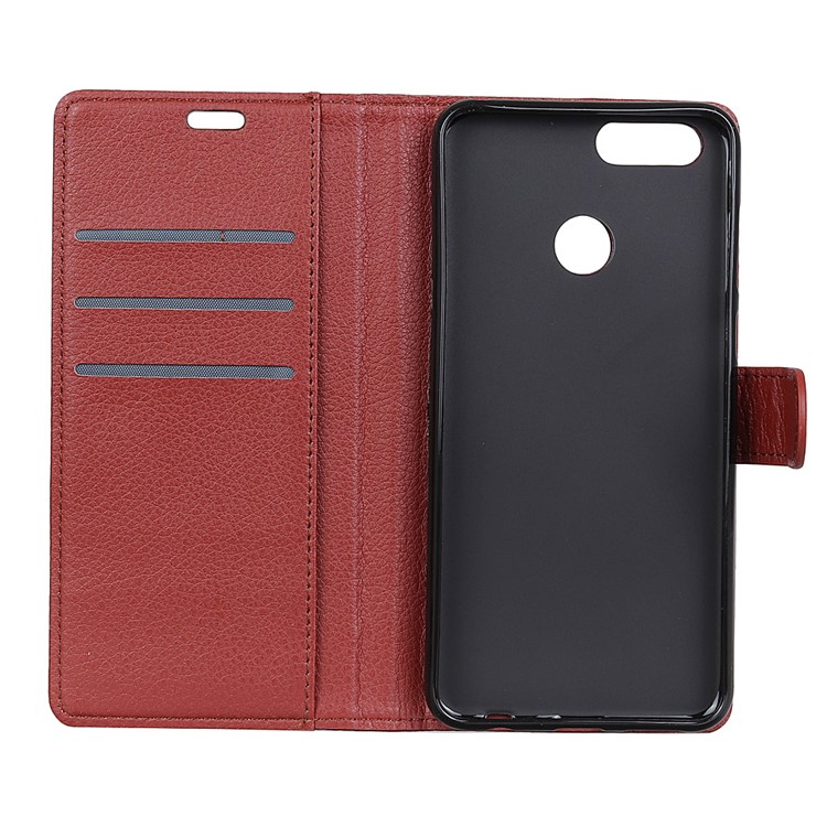 Litchi Texture Wallet Stand Leather Mobile Cover for Huawei Honor 9 Youth Edition/Honor 9 Lite - Brown-5