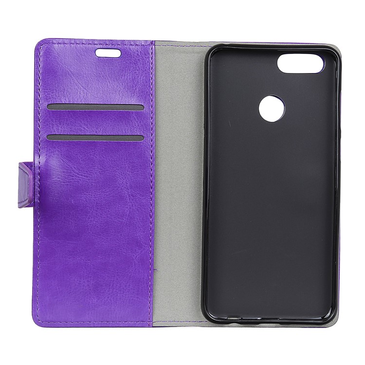 For Huawei Honor 9 Youth Edition/Honor 9 Lite Crazy Horse Texture PU Leather Wallet Mobile Cover - Purple-4