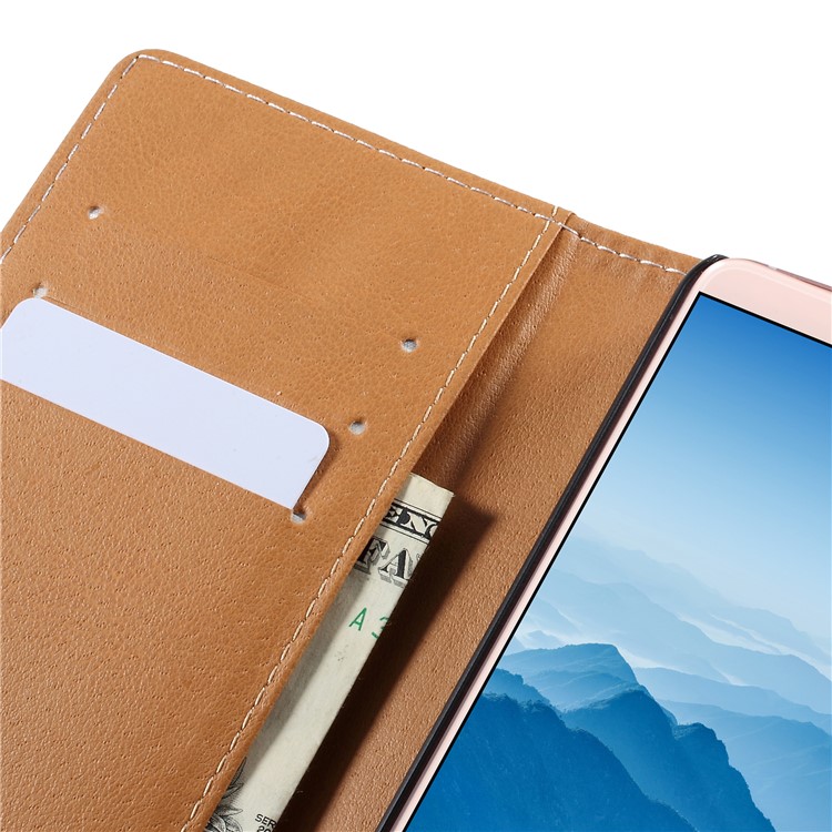 Pattern Printing Magnetic Leather Stand Casing for Huawei Mate 10 Pro - Wolf Howling At Full Moon Night-10