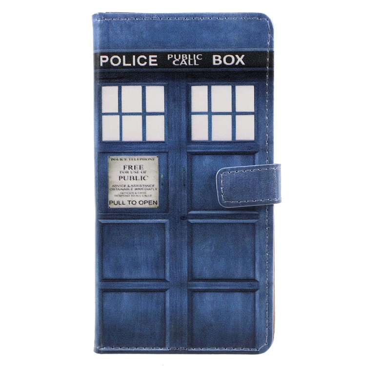 Pattern Printing Magnetic Leather Stand Phone Case for Huawei Mate 10 Pro - Public Call Box-1