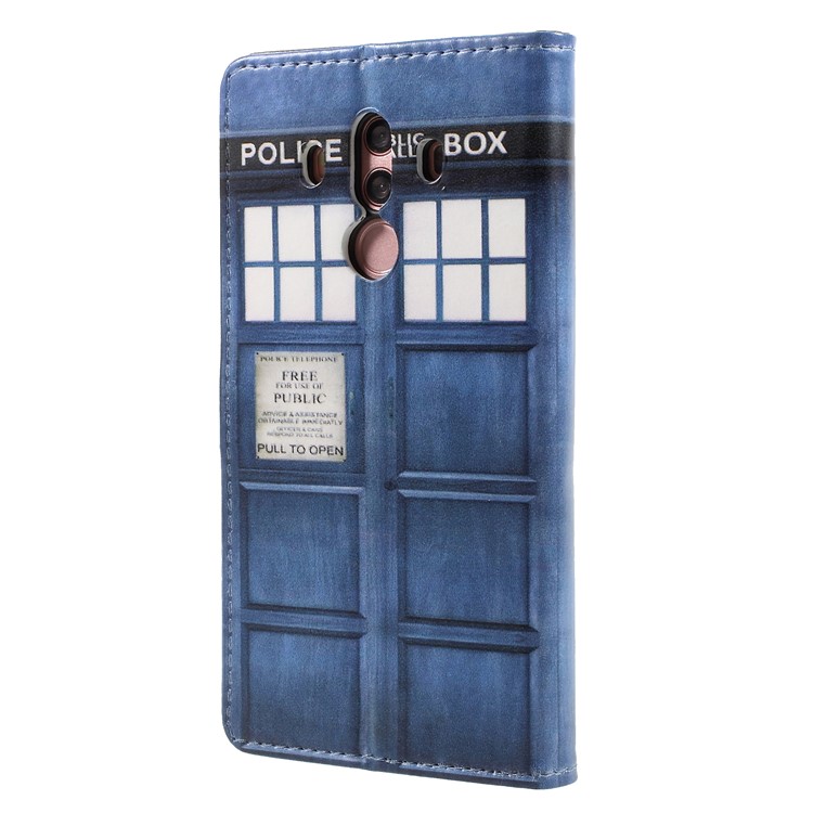 Pattern Printing Magnetic Leather Stand Phone Case for Huawei Mate 10 Pro - Public Call Box-2