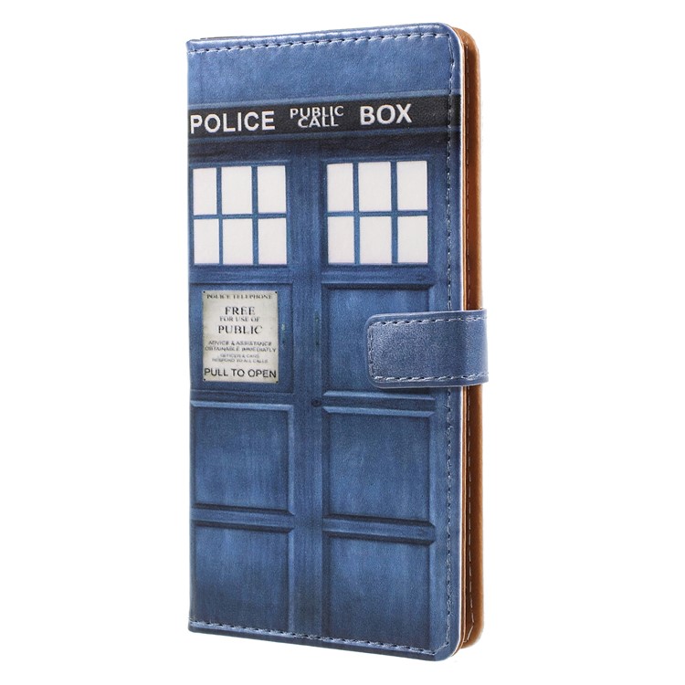 Pattern Printing Magnetic Leather Stand Phone Case for Huawei Mate 10 Pro - Public Call Box-3