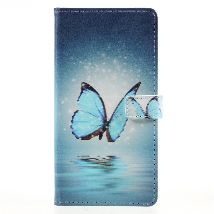 Pattern Printing Magnetic Leather Stand Cellphone Case for Huawei Mate 10 Pro - Butterflies On Lake-1
