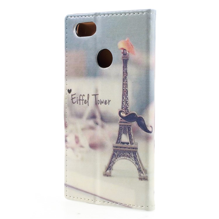 Pattern Printing Magnetic Leather Stand Phone Cover for Huawei Y6 Pro (2017) / Enjoy 7 / P9 lite mini - Eiffel Tower-2