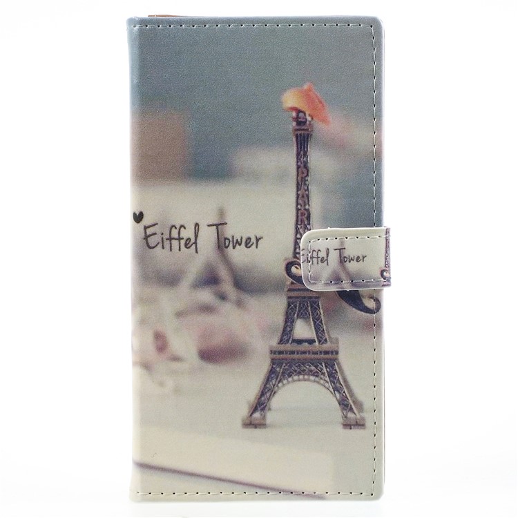 Pattern Printing Magnetic Leather Stand Phone Cover for Huawei Y6 Pro (2017) / Enjoy 7 / P9 lite mini - Eiffel Tower-3