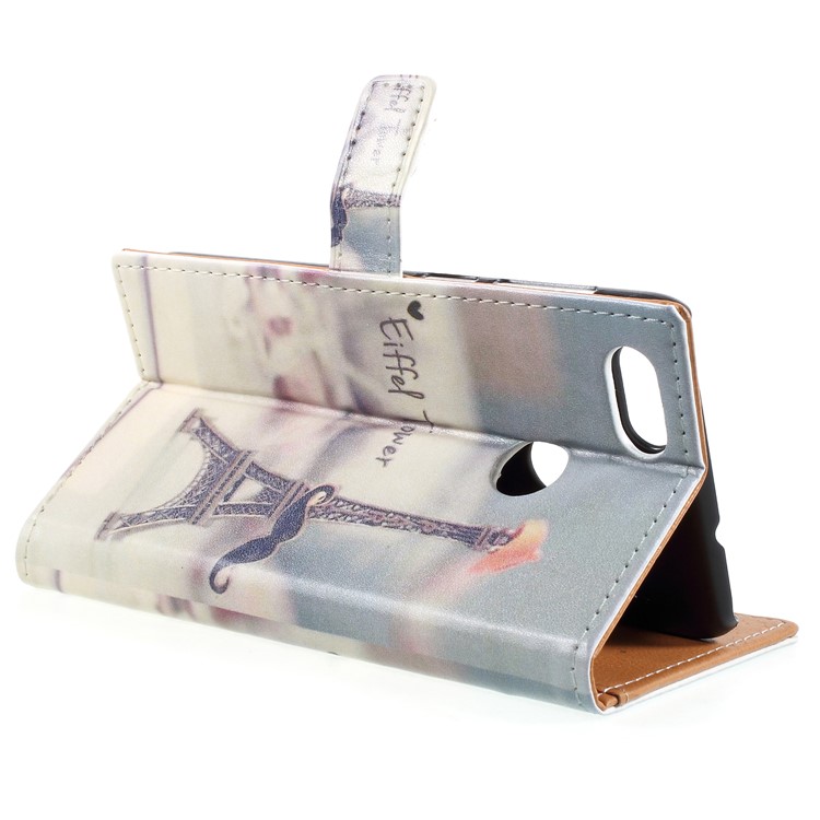 Pattern Printing Magnetic Leather Stand Phone Cover for Huawei Y6 Pro (2017) / Enjoy 7 / P9 lite mini - Eiffel Tower-5