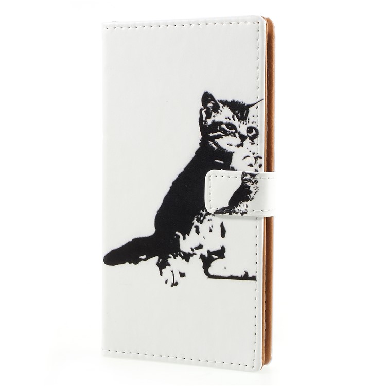 Pattern Printing Magnetic Leather Stand Phone Accessory Cover for Huawei Y6 Pro (2017) / Enjoy 7 / P9 lite mini - Cat-3