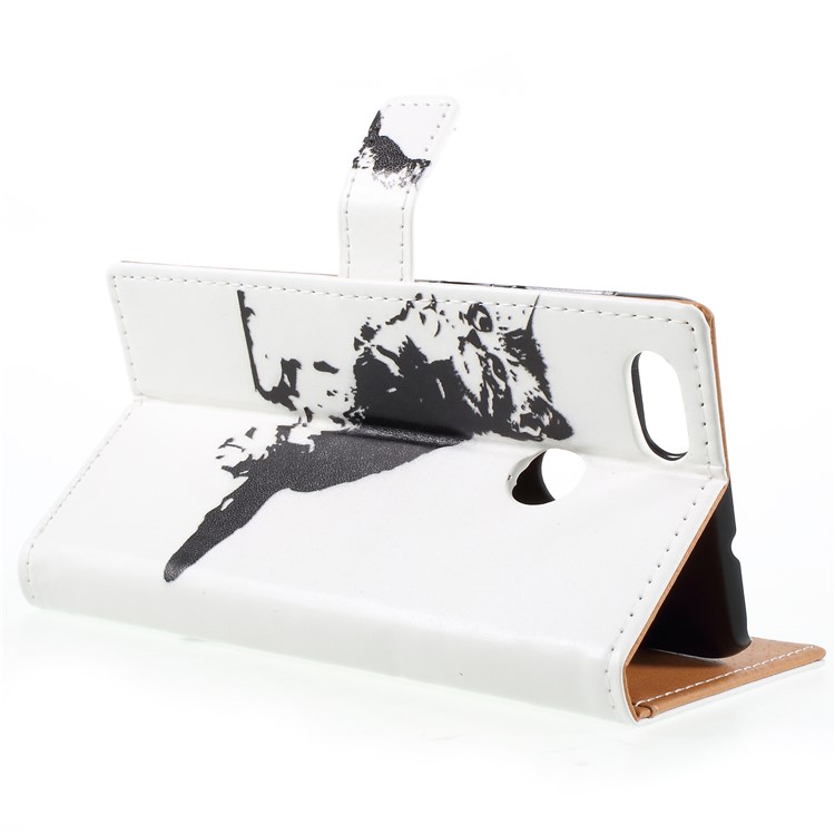 Pattern Printing Magnetic Leather Stand Phone Accessory Cover for Huawei Y6 Pro (2017) / Enjoy 7 / P9 lite mini - Cat-4