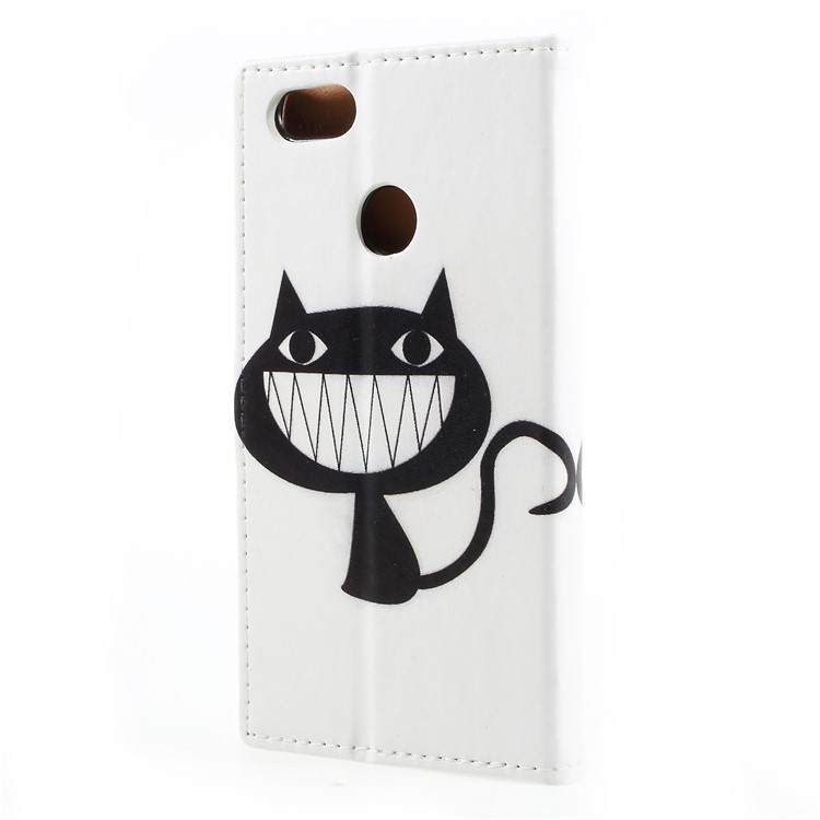Impressão Padrão De Couro Magnético Stand Capa Do Telefone Para Huawei Y6 Pro (2017) / Aproveite 7 / P9 lite mini - Gato Dos Desenhos Animados-2