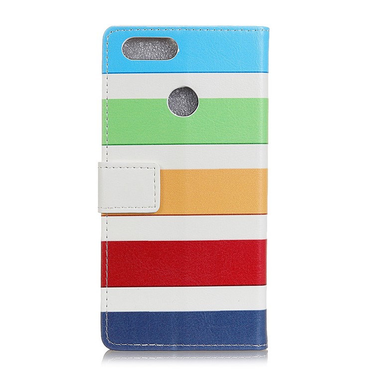 Custodia Protettiva In Pelle Con Custodia Protettiva Per Huawei Honor 9 Youth Edition / Honor 9 Lite - Strisce Colorate-2