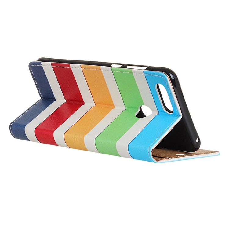 Custodia Protettiva In Pelle Con Custodia Protettiva Per Huawei Honor 9 Youth Edition / Honor 9 Lite - Strisce Colorate-3