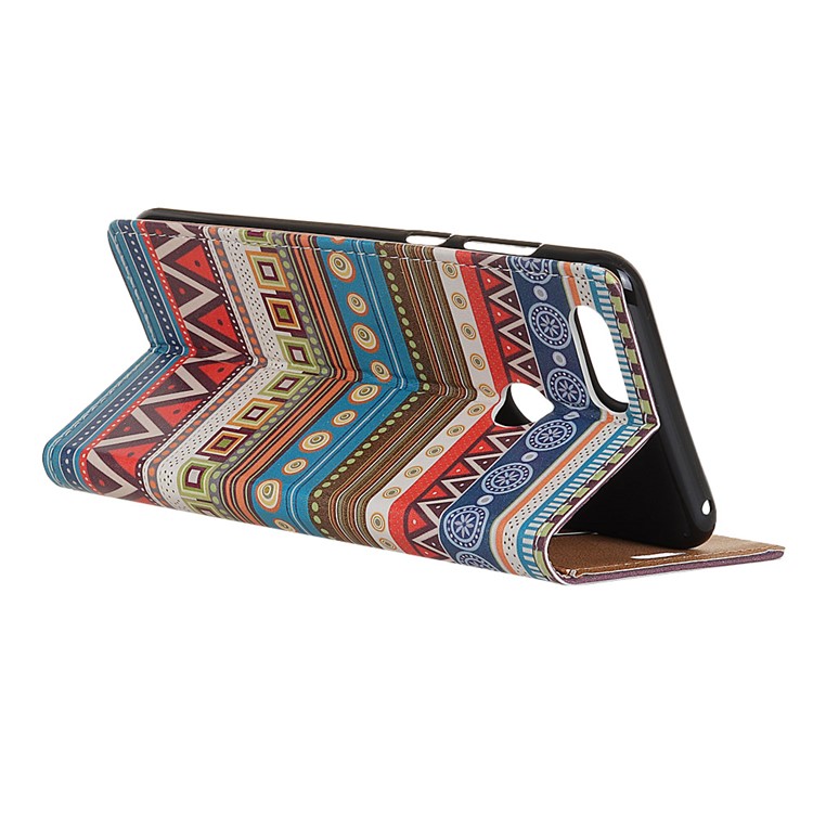 Wallet Stand Leather Patterned Phone Case for Huawei Honor 9 Youth Edition/Honor 9 Lite - Tribal Tribe Pattern-3