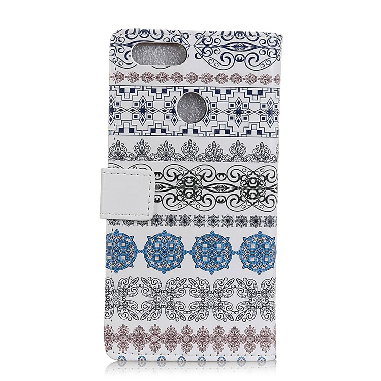 Wallet Stand Leather Patterned Phone Cover for Huawei Honor 9 Youth Edition/Honor 9 Lite - Arabic Floral Pattern-2