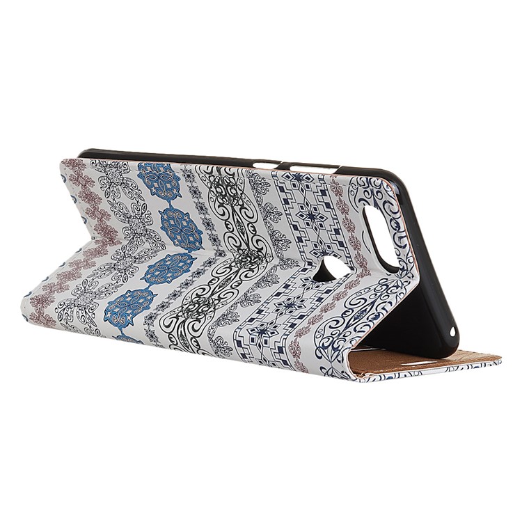 Wallet Stand Leather Patterned Phone Cover for Huawei Honor 9 Youth Edition/Honor 9 Lite - Arabic Floral Pattern-3