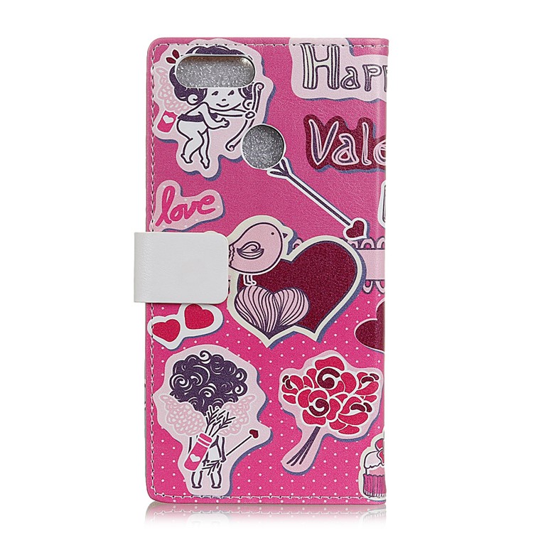 Wallet Stand Leather Patterned Cellphone Casing for Huawei Honor 9 Youth Edition/Honor 9 Lite - Love Elements-2