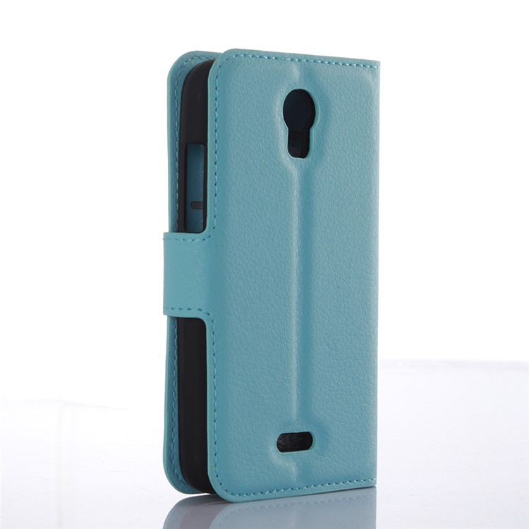 Lychee Grain Leather Phone Case for Huawei Y3 Y360 - Blue-2