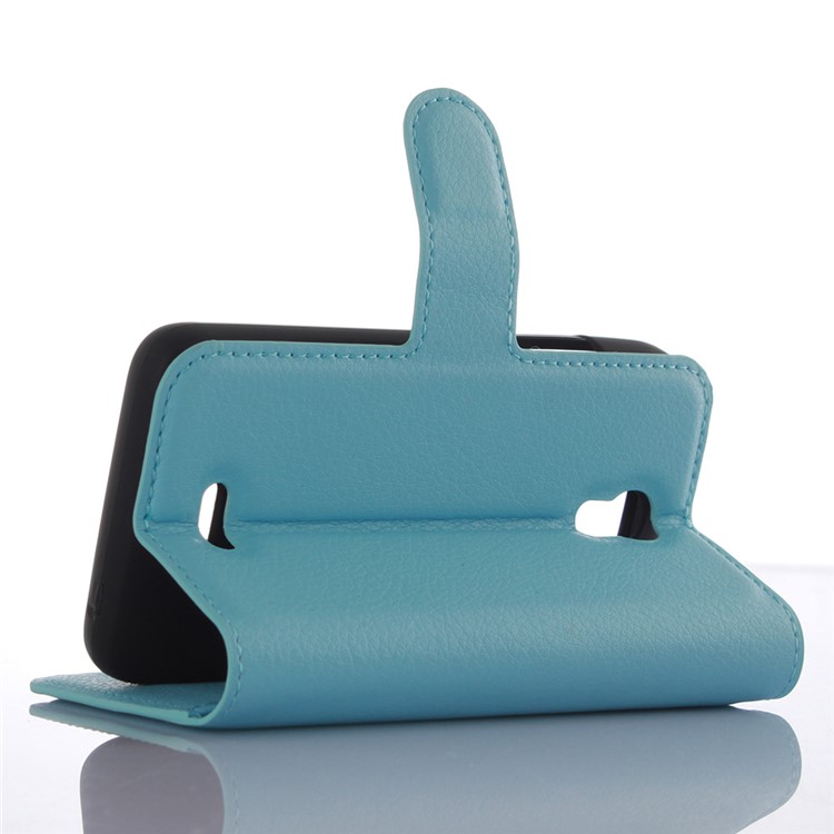 Lychee Grain Leather Phone Case for Huawei Y3 Y360 - Blue-5