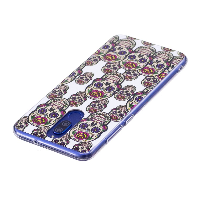 Luminous Glow Pattern Printing TPU Case for Huawei Mate 10 Lite / nova 2i / Maimang 6 / Honor 9i (India) - Floral Skulls-3