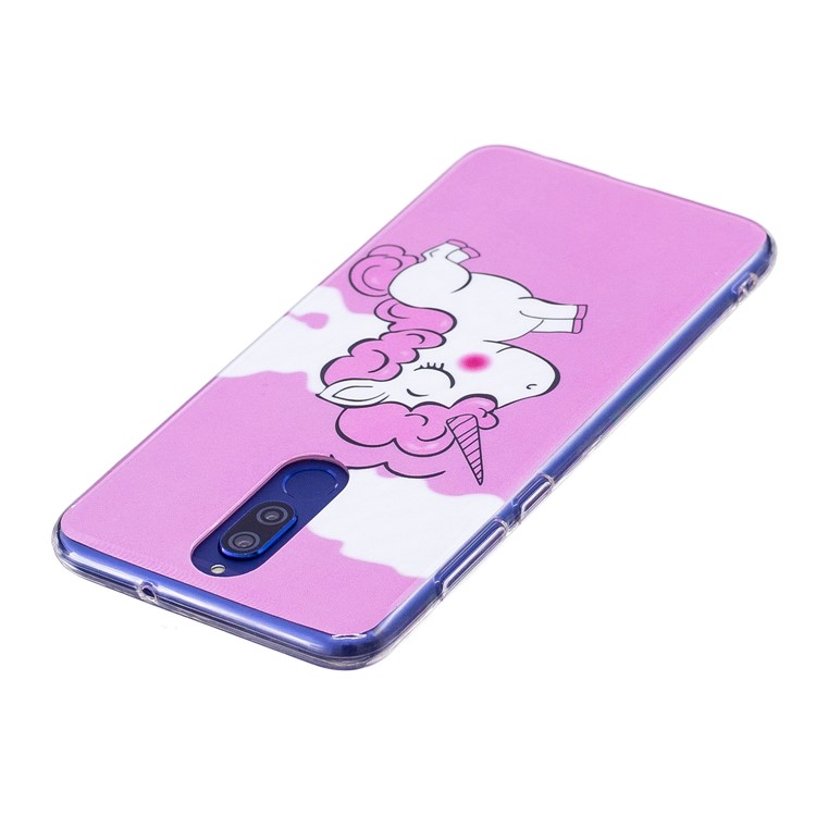 Luminous Glow Pattern Printing TPU Cover for Huawei Mate 10 Lite / nova 2i / Maimang 6 / Honor 9i (India) - Rose Background and Unicorn-3