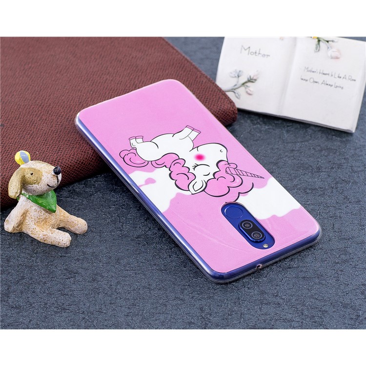 Luminous Glow Pattern Printing TPU Cover for Huawei Mate 10 Lite / nova 2i / Maimang 6 / Honor 9i (India) - Rose Background and Unicorn-5
