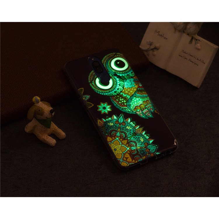 Luminous Glow Pattern Printing TPU Shell for Huawei Mate 10 Lite / nova 2i / Maimang 6 / Honor 9i (India) - Colorful Owl-6